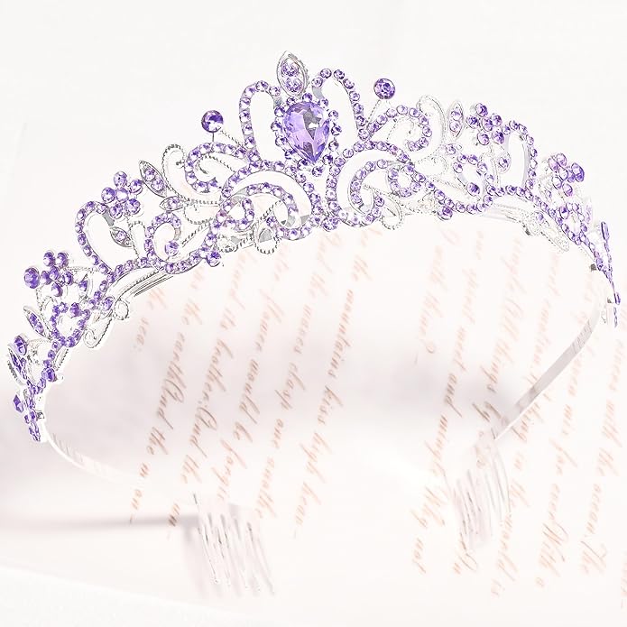 TAROSE Crowns for Women and Girls, Queen Crystal Gold Silver Tiaras with White Rhinestone and Combs, Goddess Crown for Wedding Bride Birthday Princess Bridal Shower Hair Accessories for Women