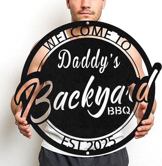 Custom BBQ Metal Sign Personalized Grill Name Wall Art for Outdoor Kitchen Patio Backyard Decor Fathers Gift for Dad Grandpa Husband Barbecue Smoker Area Sign, Grilling Lover Gifts 41