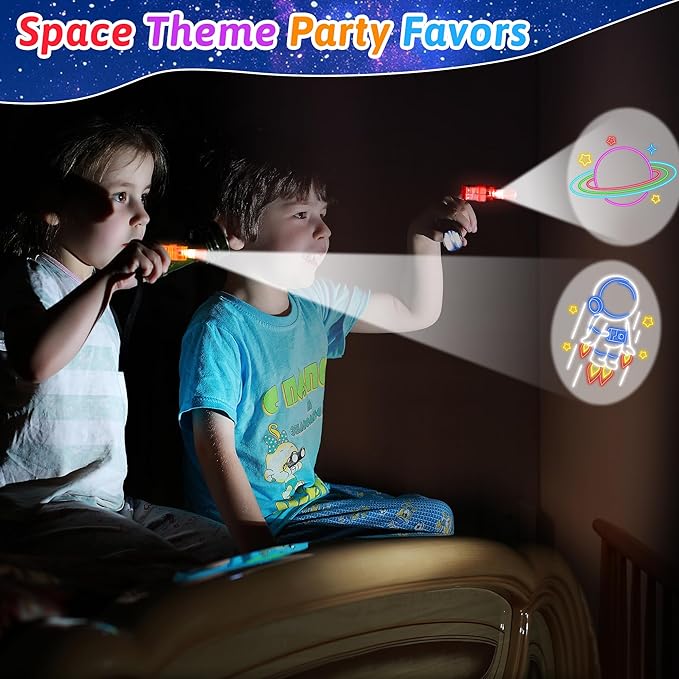 32 Pcs Finger Lights Space Theme Party Favors for Kids, Glow in the Dark Light Up Party Supplies Astronaut Toys Gifts Bulk for Boy Girl Birthday Goodie Bags Stuffers Back to School Classroom Prizes
