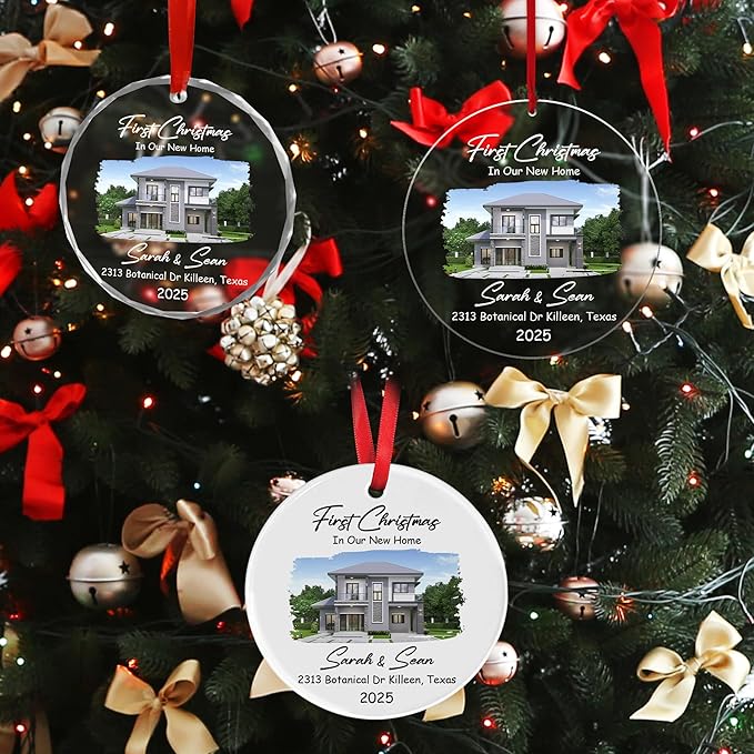 Personalized Crystal Christmas Ornaments with Photo, Custom Christmas Photo Tree Glass Ornaments, Elegant Crystal Keepsake for Family, Couples, Weddings & Christmas 2025 Gifts (#PGO03)
