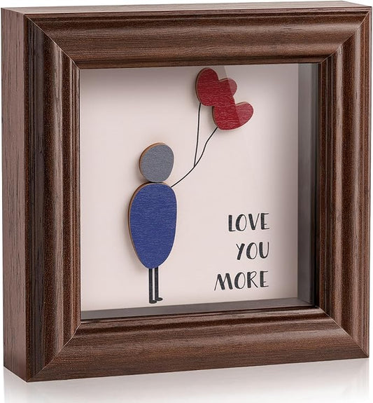 LukieJac Valentine's Day Gifts Shadow Box Frame - I Love You Gifts Decoration for Girlfriend, Her, Wife for Anniversary, Birthday, Christmas