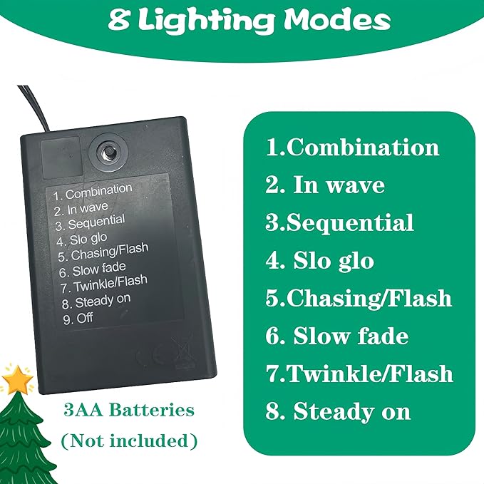 6FT Lighted Christmas Cedar Cypress Garland, Soft and Lush Pine Garland with 50 LEDs,Pre-lit Xmas Battery Operated with Timer for Outdoor Indoor Fireplace Mantle Stair Railings