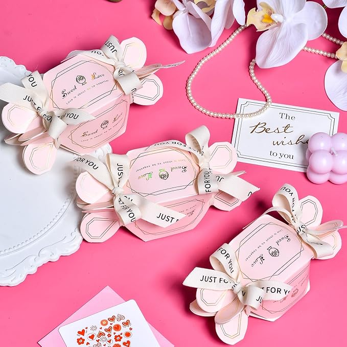 Ribest Cotton Ribbon with Just for You, Use for Gift Wrapping Crafts Flower Bouquet Party Decoration 5/8 Inch x 10 Yard