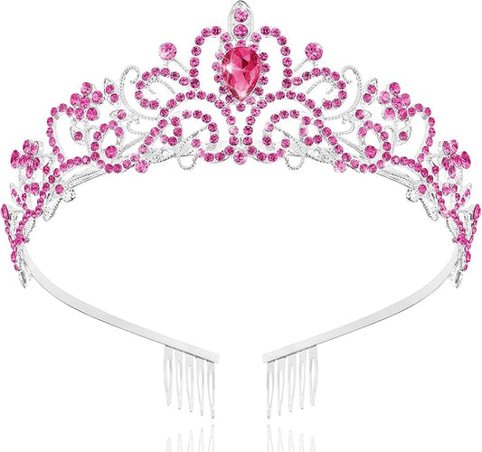 TAROSE Crowns for Women and Girls, Queen Crystal Gold Silver Tiaras with White Rhinestone and Combs, Goddess Crown for Wedding Bride Birthday Princess Bridal Shower Hair Accessories for Women