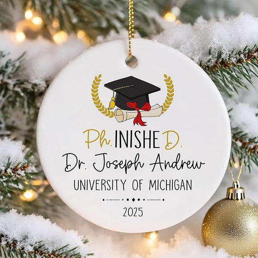 Custom Doctor of Education Ornament, Ed.d Doctorate 2025 Finished EDD Graduation, Doctor Christmas Ornaments 2025, Doctoral Ornament Gifts for Women Men, Dr Gifts for Him Her, Christmas Decorations
