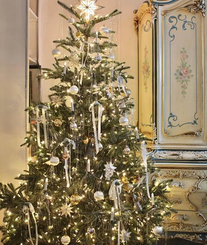 White Velvet Ribbon 5/8'' 25 Yards for Christmas Tree, Gift Wrapping, Flower Bouquet, Wreath Decorations, Bow Making