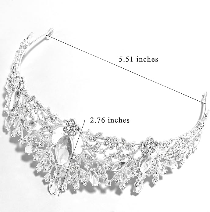 TAROSE Crowns for Women and Girls, Queen Crystal Gold Silver Tiaras with White Rhinestone and Combs, Goddess Crown for Wedding Bride Birthday Princess Bridal Shower Hair Accessories for Women