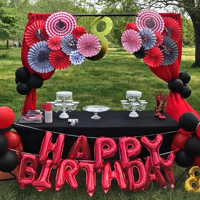 Letter Balloons 16 Inch Mylar Foil Alphabet Letter A-Z Balloons Set for Wedding Birthday Party Decoration Banner Custom Phrase 26 Pieces(Red)