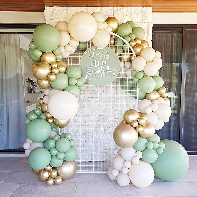 90pack Sage Green Balloons Different Size 18/12/10/5 Inch Olive Green Balloon Garland Arch Kit for Graduation, Wedding, Birthday, Bridal Shower, Baby Shower, Anniversary Party Decorations