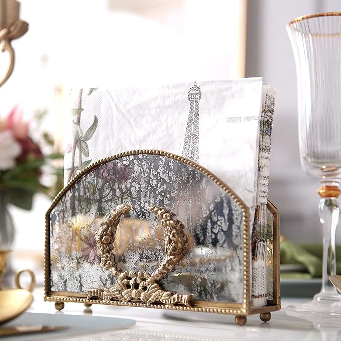 Alloy Napkin Holder - Modern Style Luxury Napkin Holder for Tables, Dining, Picnic, Home Decor - Copper