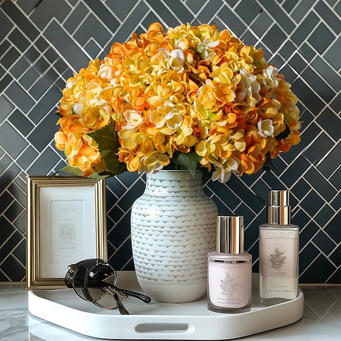 10PCS Faux Hydrangea Flower Hydrangea Artificial Flowers Hydrangea Bouquet Faux Flower Table Centerpieces for Home Wedding Bridal Bouquet Office Party DIY Floral Decor