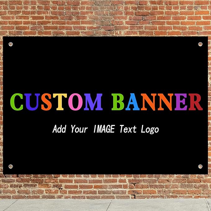 Custom Banners And Signs 6x4 Ft,Personalized Banner With Photo/Text, Banners Customized For Business Birthday Graduation Parties Indoor Outdoor