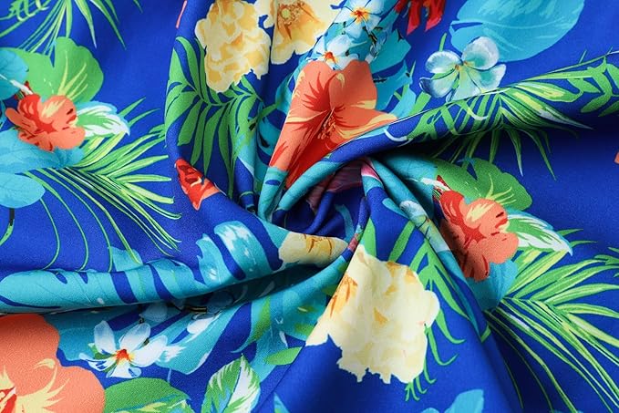 Cromoncent Matching Hawaiian Outfits for Family, Dad and Son Matching Luau Beach Tropical Shirts Mommy Daughter Tropical Sets