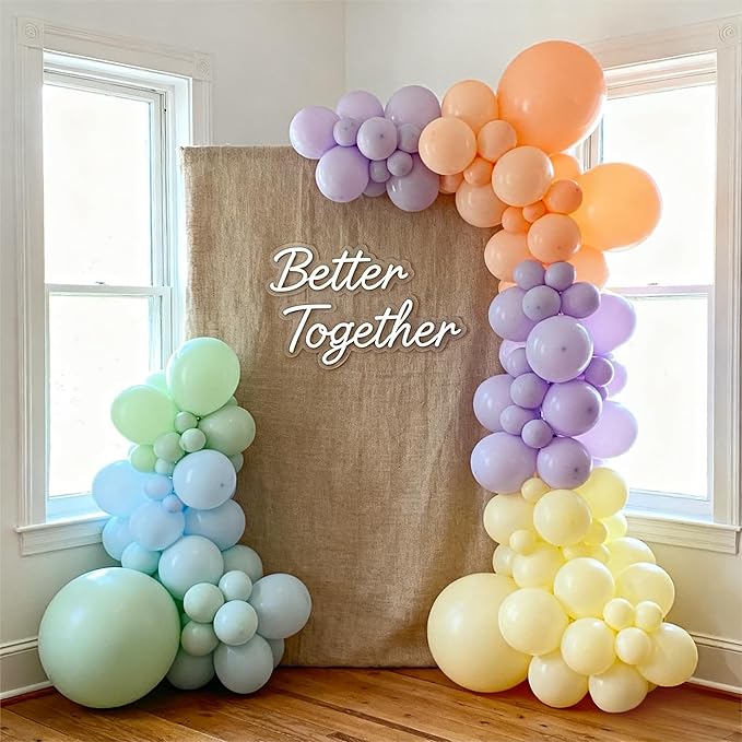 Pastel Macaron Balloons 100 Pack, 12 Inch Latex Helium Rainbow Balloons Garland with Assorted Colors for Birthdays Weddings Baby Showers Graduation Arch Party Decorations