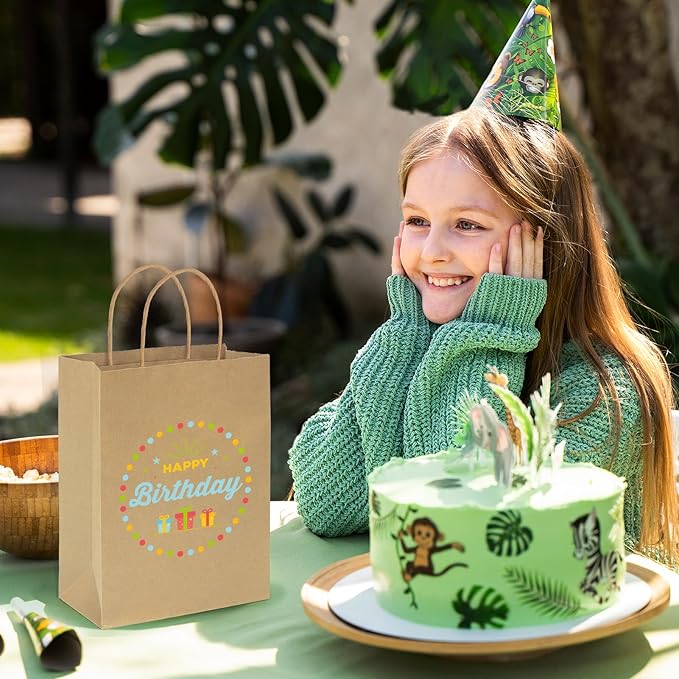 MESHA Gift Paper Bags 12000 PACK 8x4.25x10.5'' Brown Medium Shopping Kraft Bags Bulk with Handles Reusable for Business,Grocery,Birthday,Wedding,Kids Party,Favors