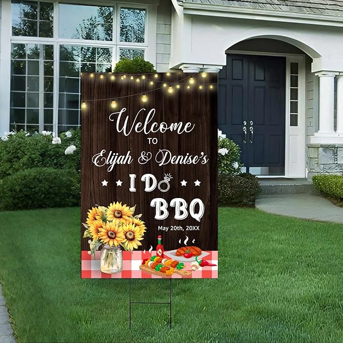 Personalized I Do BBQ Welcome Sign, Welcome To The I Do BBQ Party Sign, I Do BBQ Wedding Engagement Party Yard Sign, I Do BBQ Sign, BBQ Signs For Outside, I Do BBQ Decorations