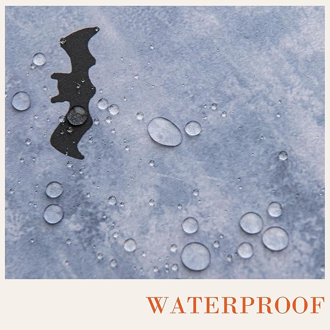 Halloween Waterproof Tablecloth – Spooky Pumpkin, Black Cat, Bat & Spider Web Design – Gray Holiday Table Cover for Party, Dining, and Home Decor, W60 x L84 in
