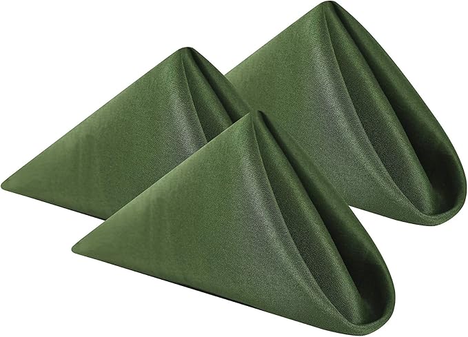 Cloth Napkins 17x17 inch Washable Polyester Dinner Napkins Soft Table Napkins for Wedding Party Dining Banquet(Willow,100PCS)