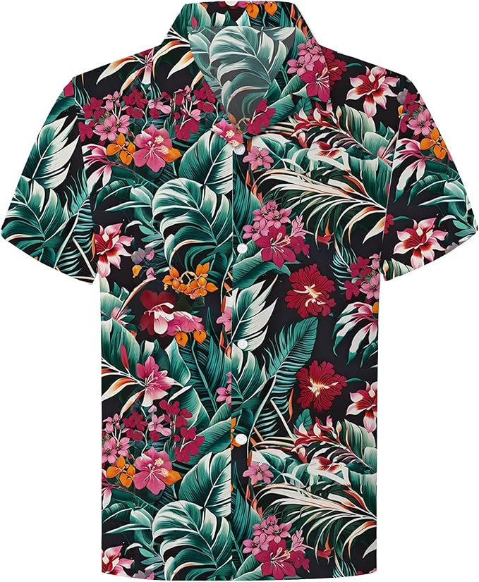 Cromoncent Matching Hawaiian Outfits for Family, Dad and Son Matching Luau Beach Tropical Shirts Mommy Daughter Tropical Sets