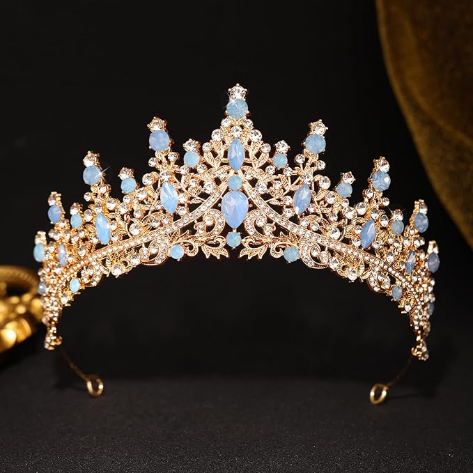 Baroque Tiara for Women Crystal Queen Crowns Rhinestone Princess Tiaras for Girl Wedding Headband for Bride Hair Accessories for Halloween Costume Birthday Party Prom Mother's Gifts
