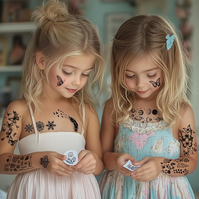 72 Sheets Halloween Temporary Tattoos for Men Women Adults - Black 3D Realistic Scary Animals Skulls Scars, Fake Tattoos Set for Cosplay Arm Sleeve Neck, Waterproof Long-Lasting Body Tattoo Sticker