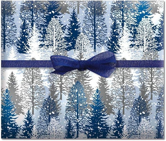 Current Snowy Trees Christmas Rolled Wrapping Paper - Premium Jumbo 23-Inch x 32-Foot Gift Wrap Roll, 61 Square Feet Total