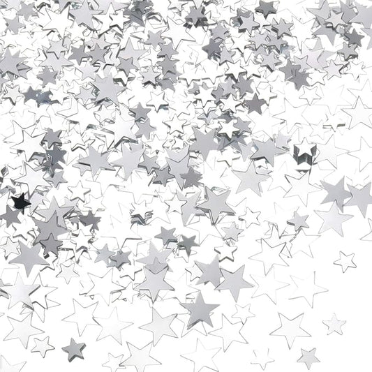 Hestya 60g Star Confetti Glitter Table Confetti Metallic Foil Stars for Christmas Party Wedding Festival Decorations(Silver,10mm and 6mm)