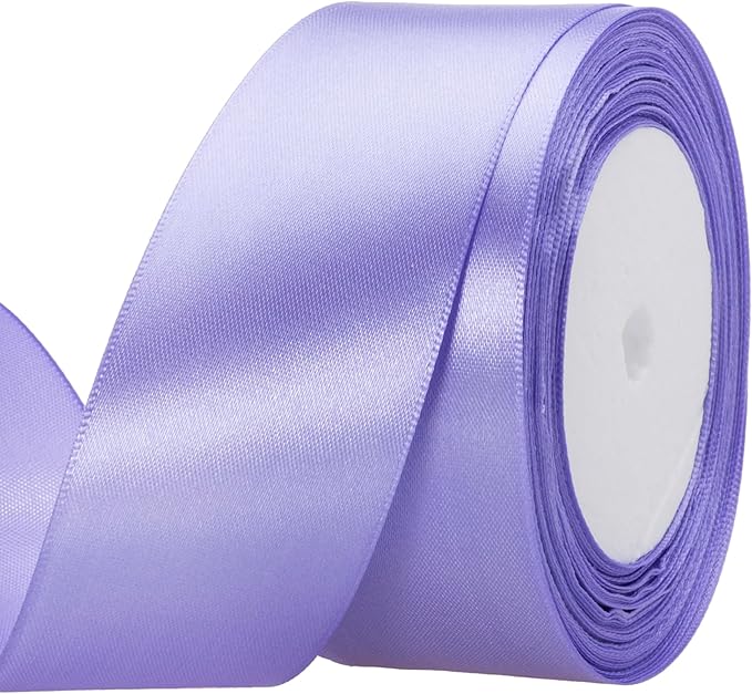ATRBB 25 Yards 1-1/2 inch Wide Satin Ribbon Perfect for Wedding,Handmade Bows and Gift Wrapping(Medium Purple)