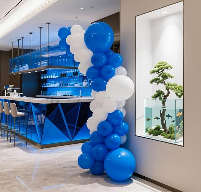 Royal Blue Balloons 145pcs Different Sizes 5in 10in 12in 18in Round Latex Blue Balloon Helium Arch Kit Garland for Graduation Wedding Baby Shower Birthday Party Decoration