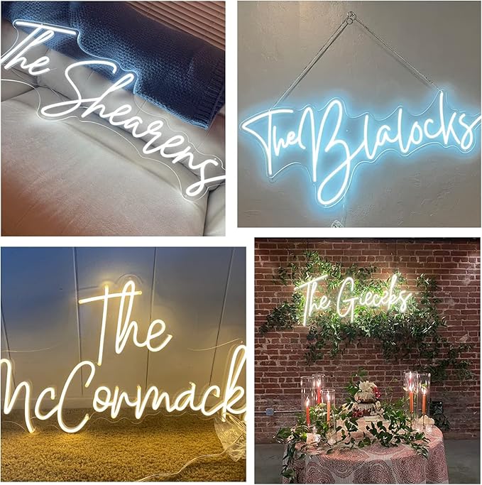 Custom LED Neon Signs, Handmade Personalised Neon Lights for Bedroom Wedding Birthday Party Home Wall Décor Bar Salon Neon Light Sign, Company Logo or Business Signs ( Optional 18'' to 55'')