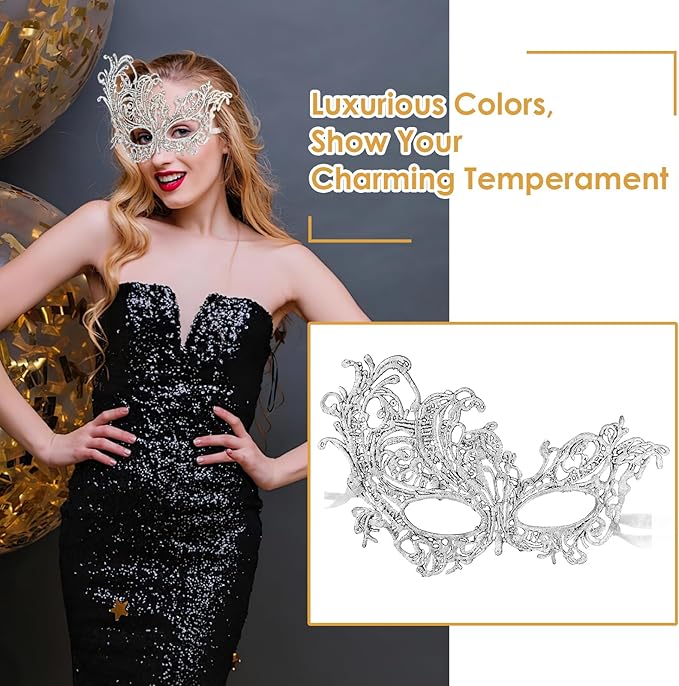 Exlinonline Lace Masquerade Mask Elastic,Fit for Adult,Soft Gentle Material,Specially For Costume,Thememed Party