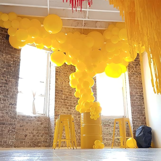 PartyWoo Mustard Yellow Balloons 100 pcs Different Sizes of 36 18 12 10 5 Inch Fall Color Orange Yellow Balloon Arch Kit Garland for Thanksgiving Baby Shower Birthday Party Decorations Orange-Y10