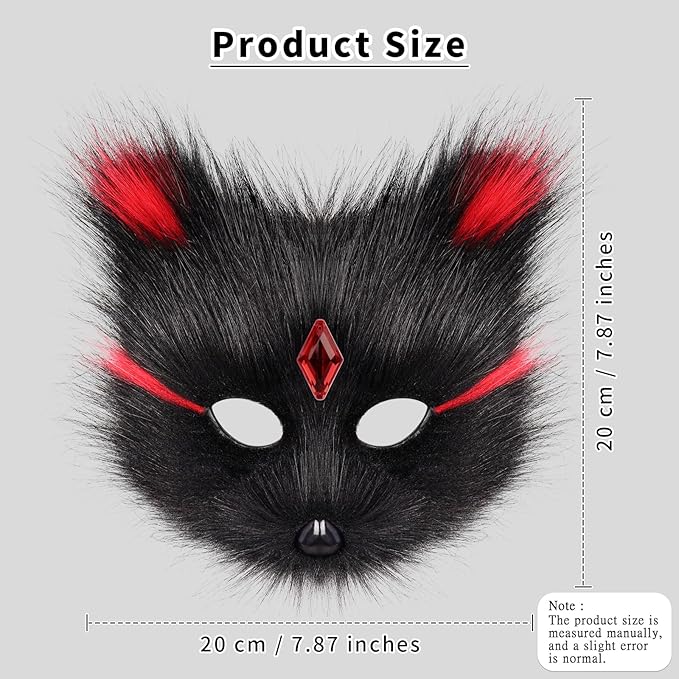 Animal Fox Wolf Mask Halloween Party Cosplay Costumes Props Plush Cat Half Face Masks Christmas Masquerade