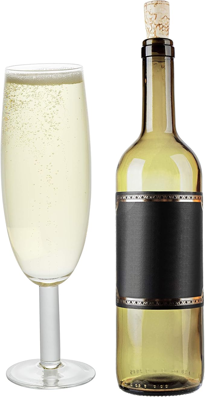 Oversized XL Giant 25oz Champagne Flute - Holds a Full Bottle of Champ - Made of Hand-Blown Glass NOT Plastic - Jumbo Glassware Fun for Thanksgiving, Bachelorette Trips, Birthdays- Holiday Xmas Gift
