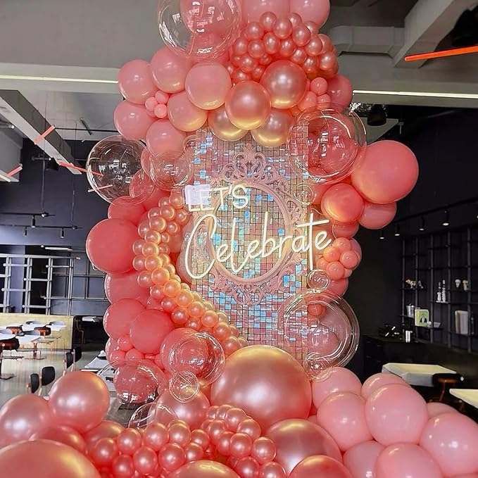 Retro Hot Pink Balloons, 66pack 12inch Blush Hot Pink Balloons Latex Party Balloons for Birthday Baby Shower Valentine's Day Graduation Wedding Gender Reveal Anniversary Party Decorations