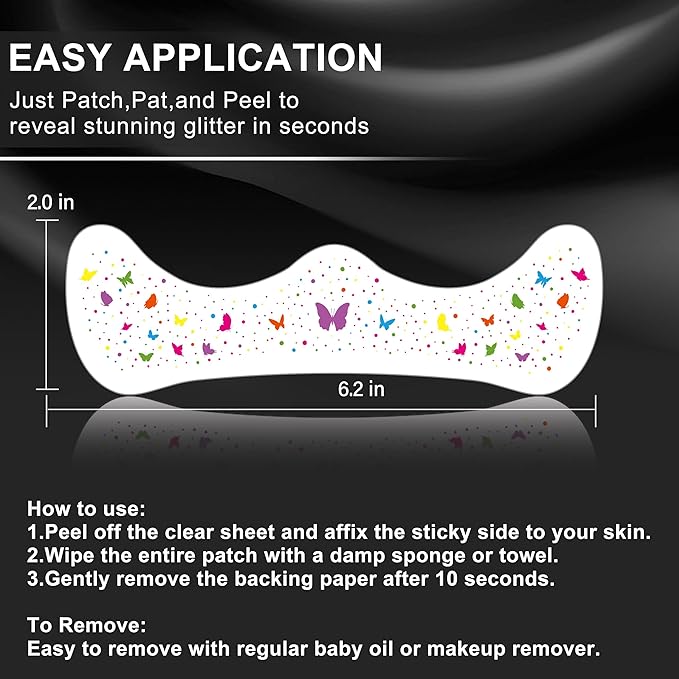 10 Pcs Colorful Glitter Freckles Face Tattoos, Multichrome Rainbow Glitter Freckles Face Tattoos, Waterproof and Long-lasting Face Temporary Tattoos for Women