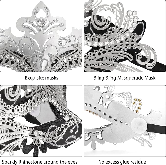 Coddsmz Couple Masquerade Mask Set - Venetian & Mardi Gras Mask for Women & Men