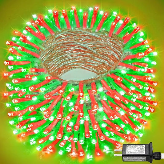 Christmas Lights Indoor, 132FT 400 LED Outdoor String Lights with 8 Modes Waterproof, Plug in Fairy Twinkle Lights Clear Wire for House Bedroom Xmas Patio Window Decorations