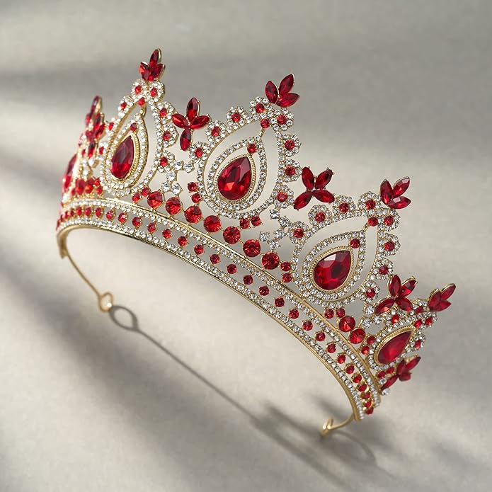 SWEETV Queen Crown for Women,Wedding Tiara for Bride,Princess Tiara,Quinceanera Pageant Crown Diadem