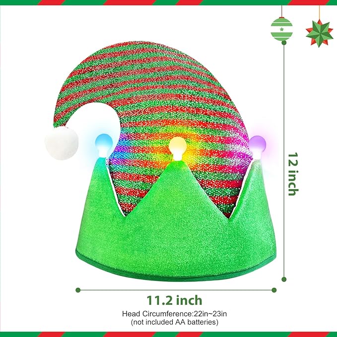 Elf Hat Felt Elf Hat with Jingle Bells Santa Hats Hat Great Holiday Party Costume New Year Gift Ideas and Accessory