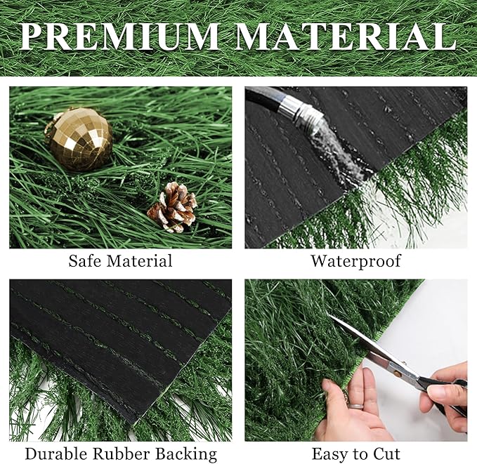 XLX TURF Green Thatch Grass Table Runner 13" x 108", Faux Straw Table Centerpiece Summer Party Decor, Wild One Birthday, Baby Shower, Wedding, Indoor Outdoor Use