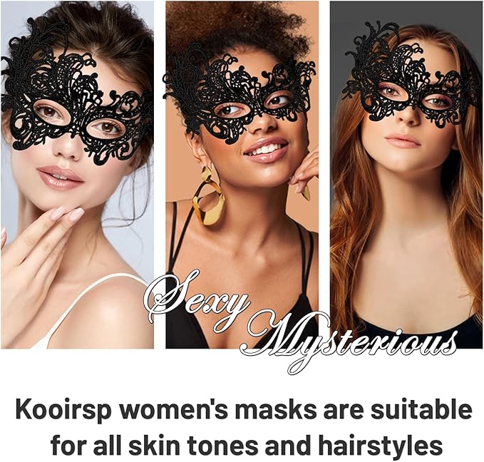Masquerade Mask for Women Soft Lace Womens Masks Mardi Gras Mask Halloween Venetian Masks Carnival Cosplay Party Mask