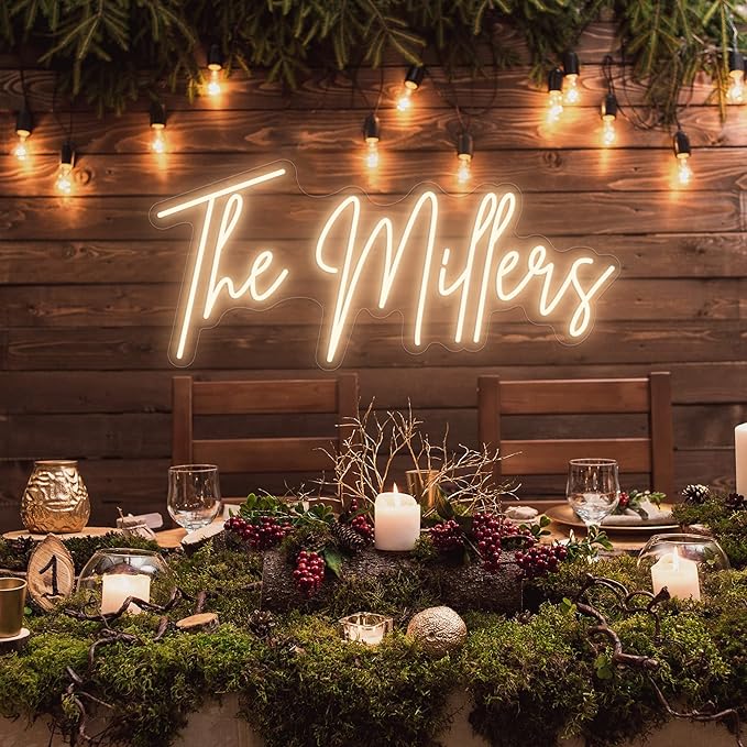 Custom Neon Signs, Personalized Large Led Neon Lights Sign,Neon Sign Customizable for Wall Decor Wedding Birthday Party Bedroom Bar Shop Name Logo Lights (Optional 18" to 60")
