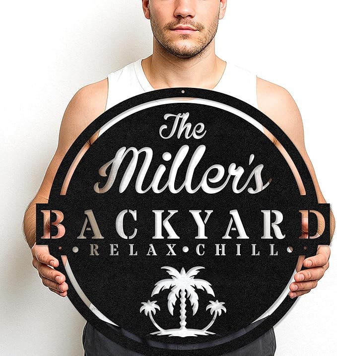 Custom BBQ Grill Metal Sign Personalized Name Wall Art for Outdoor Barbecue Patio Kitchen Backyard Decor Gift for Dad Husband Men Papa Grandpa Father Grilling Enthusiasts Family Lover Funny Gifts 72