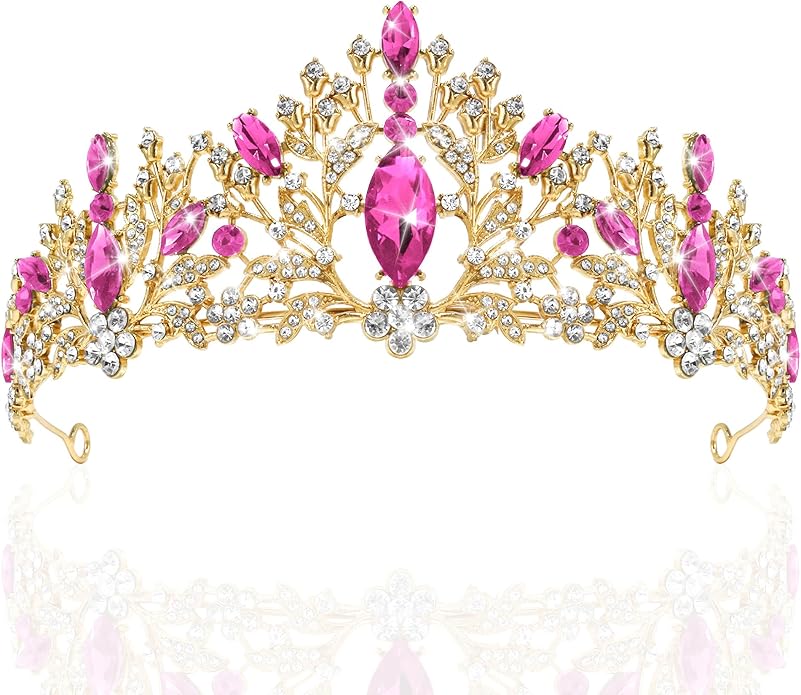 TAROSE Crowns for Women and Girls, Queen Crystal Gold Silver Tiaras with White Rhinestone and Combs, Goddess Crown for Wedding Bride Birthday Princess Bridal Shower Hair Accessories for Women