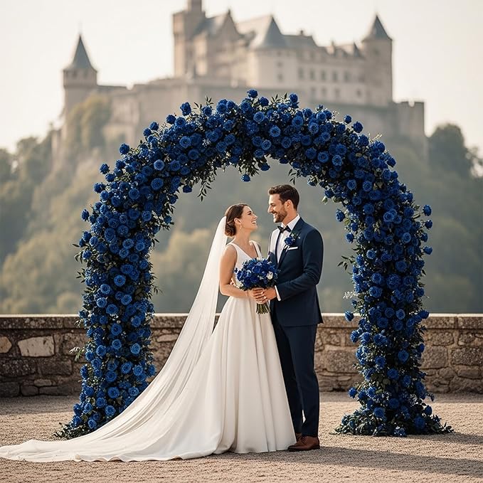 Auihiay 60PCS Fake Blue Roses, Artificial Blue Flowers, Silk Faux Rose with Long Stems for Wedding Centerpieces, Cake, DIY Floral Arrangement, Home Decor, Anniversary, Valentine's Day Decorations