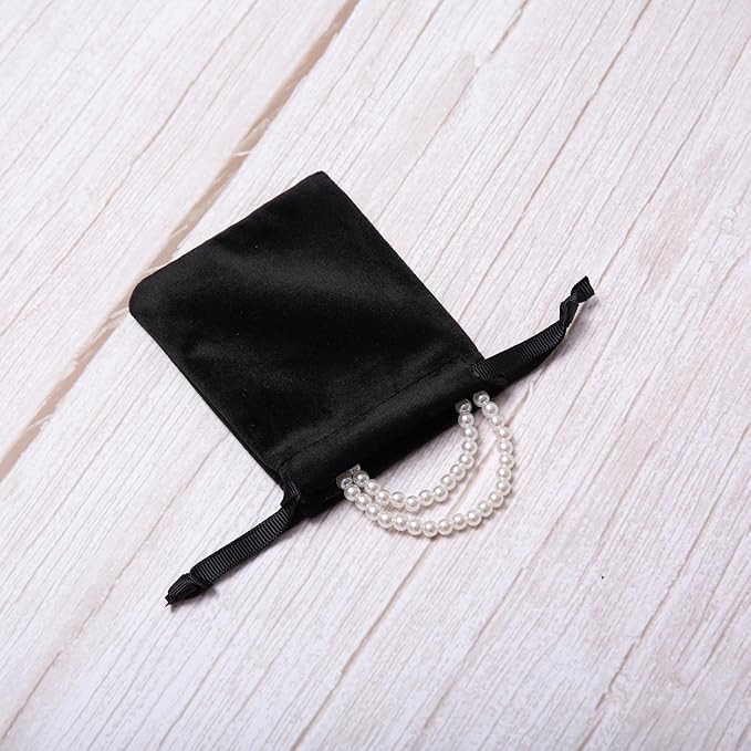 12pcs Black Velvet Drawstring Bags 3x4 inches Small Velvet Cloth Gift Bags Jewelry Pouches for Storage Wedding Party Favor Christmas