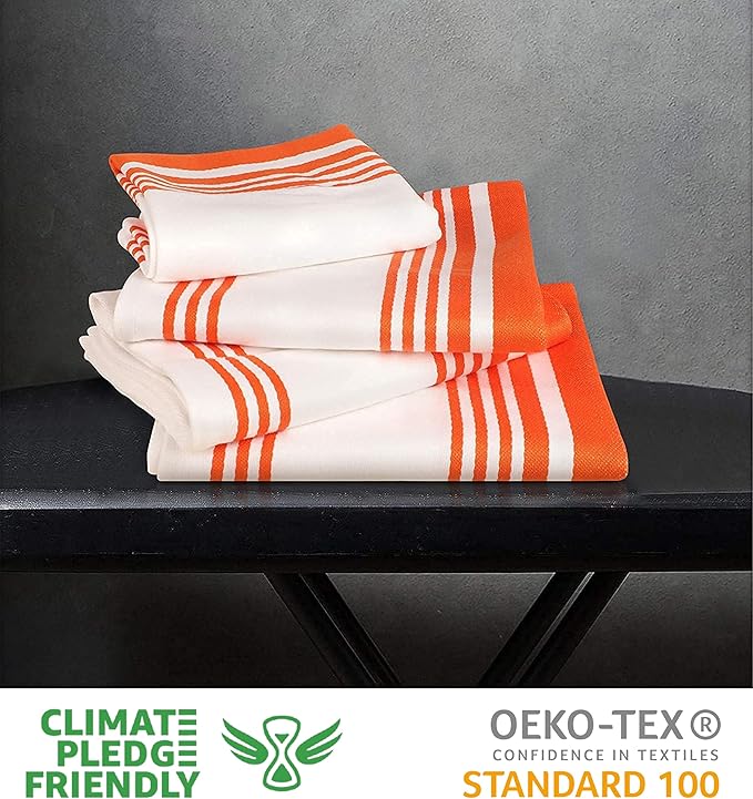 Urban Villa Cloth Napkins Trendy Stripes 100% Cotton Aborbent Dinner Napkins (Set of 12) 20x20 Inches Grey White Soft Durable Washable Ideal for Everyday Use Wedding Parties Napkins