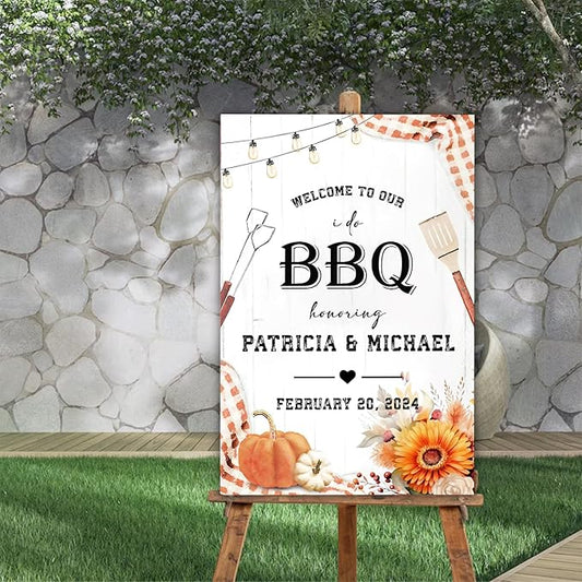 I Do BBQ Welcome Sign - Couples Shower BBQ, Outdoor Party Sign