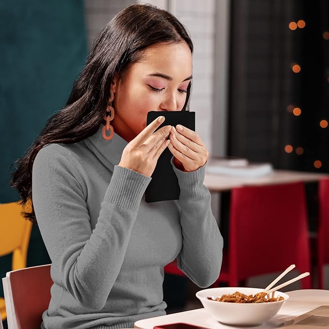 Utopia Kitchen Black Cloth Napkins [24 Pack, 18x18 Inch] Absorbent Cotton Blend Washable and Reusable for Dinner, Restaurant, Lunch, Wedding and Hotel